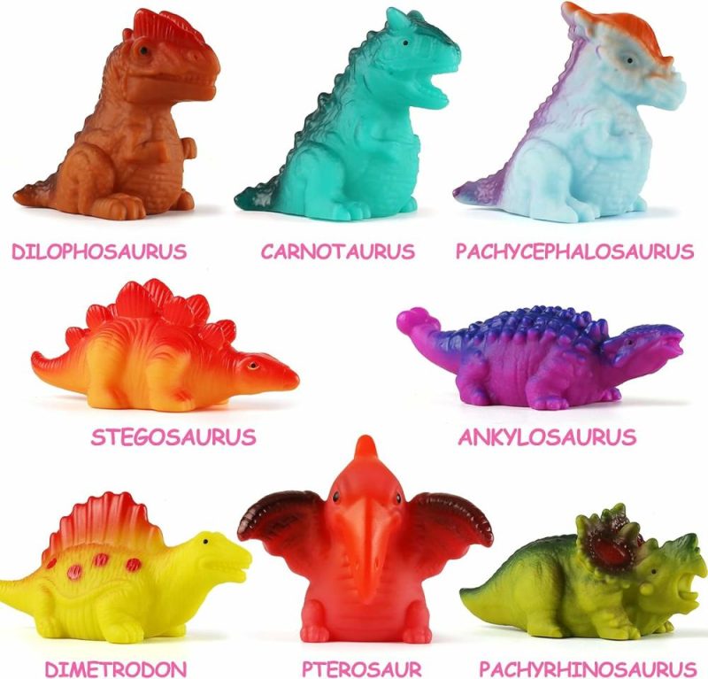 Giocattoli da bagno | 8 Pack Luminoso Gioco da Bagno Dinosauro Senza Buco, Luci a Scintillio e Cambio di Colore nell’Acqua, Gioco da Bagno Flottante per Bambino, Bambina, Bambino, Bambina, Pre-scolare, Natale