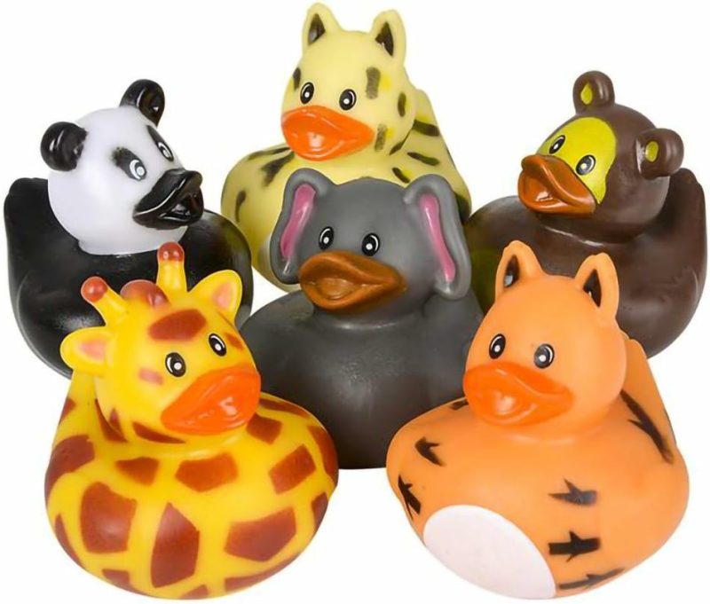 Giocattoli da bagno | Animal Safari Zoo Piscina Uccellino di Gomma Giocattolo Uccellini per Bambini Bagno Compleanno Battesimo Aula Estate Spiaggia E Piscina Attività Favori 2″ (6-Pack)