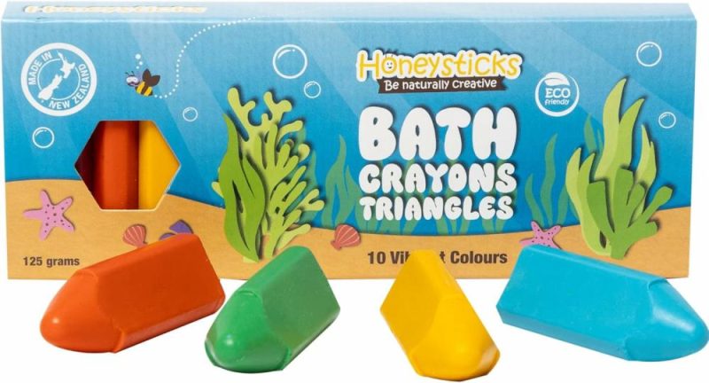 Giocattoli da bagno | Asciugamani per il bagno in forma triangolare Non tossici (10 pz) per Bambini 1-3 e Ragazzi 4-8  Cera d’api naturale  Colori di grado alimentare  Senza profumo  Prendere in mano facile Forma triangolare  Giocattoli per la vasca da bagno  doccia