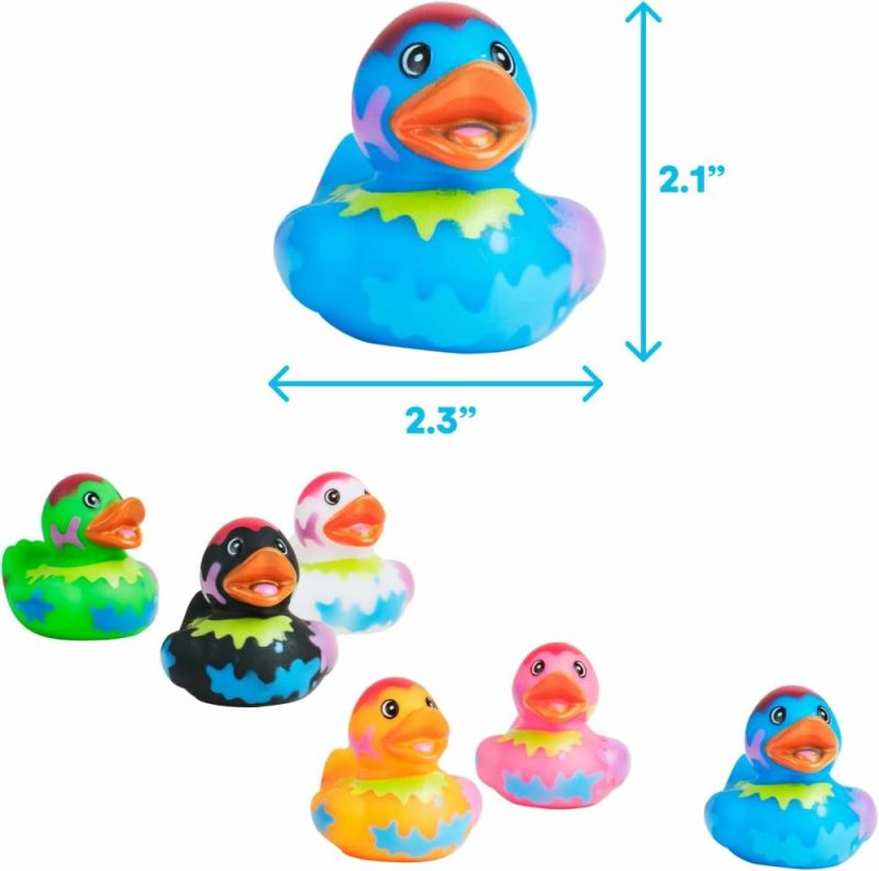 Giocattoli da bagno | Assorted Rubber Ducks – 12 Ducklings 2 Inch In Splat Pattern – Jeep Ducks For Kids Baby Bath Toys Sensory Play Stress Relief Novelty Stocking Stuffers Classroom Prizes Supplies Holidays