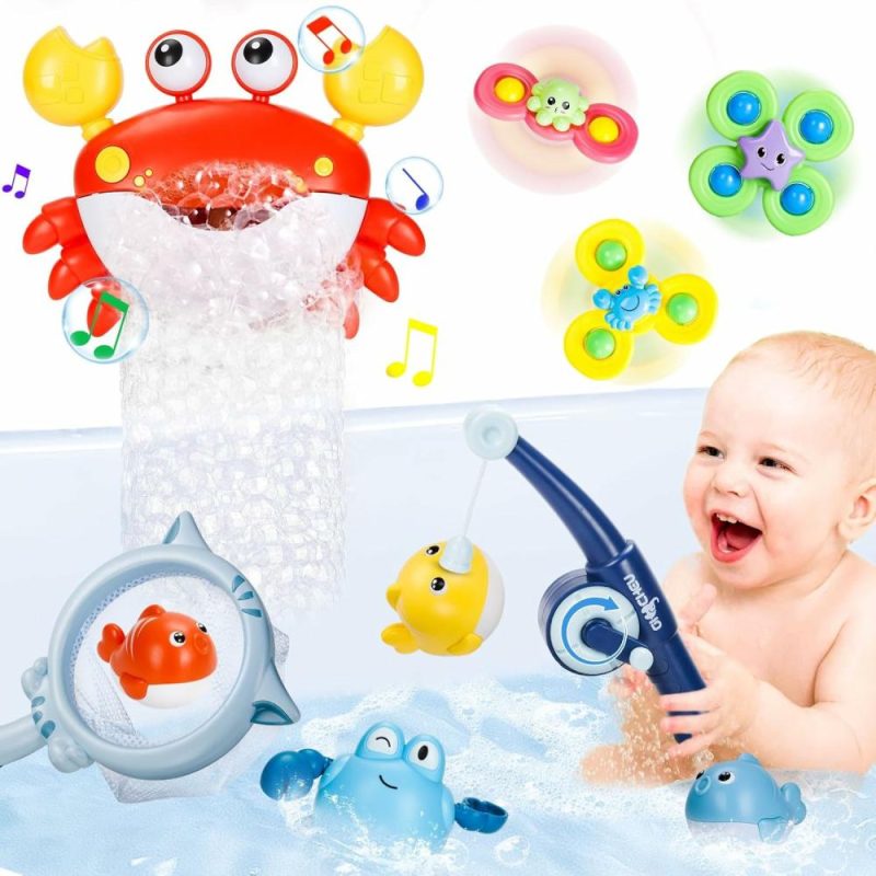 Giocattoli da bagno | Baby Bagno Giocattoli 10 Pz Giocattoli Bagno Pesce per Bambini 1-12  Giocattoli da Bagno con Giocattolo da Bagno Granchio Giocattoli ad Assorbimento Rotatori per Bambini 6-12  12-18 Mesi  Regalo Giocattolo da Bagno per Bambini Bambine Bambini