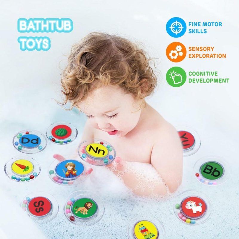 Giocattoli da bagno | Baby Bagno Giocattoli 26Pz Lettere dell’Alfabeto  Senza Silicone Giocattoli Flottanti per Bagno da Vasca Piscina Set con Borsa a Rete per Bambini Bambini di 2 3 4 5 – Regali Educativi Pre-School Abc