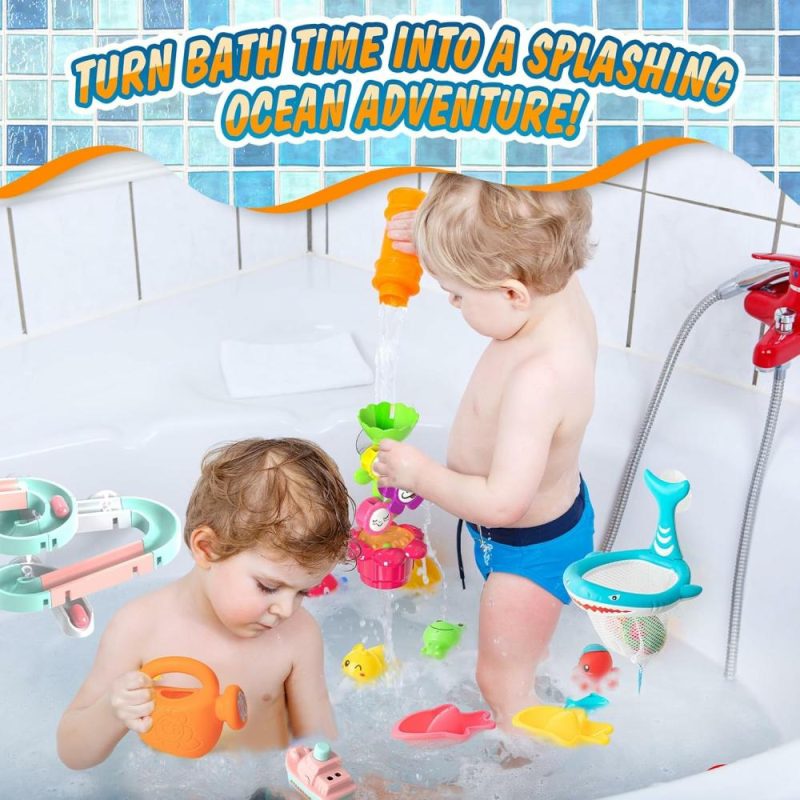 Giocattoli da bagno | Baby Bagno Giocattoli  Giocattoli per la Vasca da Bagno per Bambini  Giocattoli da Bagno per Bambini con Slitta per Bagnetto, Set con Organizzatore di Riposo per Compleanno, Regali per Scuola Materna, Tempo del Bagno, Bambini, Ragazzi, Ragazze, Età 3+