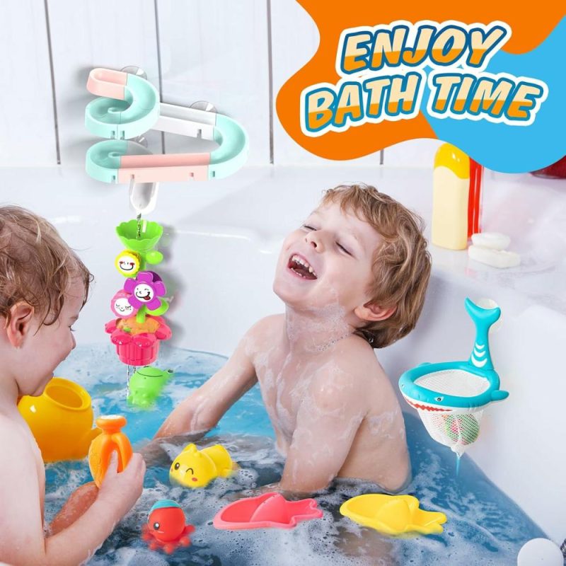 Giocattoli da bagno | Baby Bagno Giocattoli  Giocattoli per la Vasca da Bagno per Bambini  Giocattoli da Bagno per Bambini con Slitta per Bagnetto, Set con Organizzatore di Riposo per Compleanno, Regali per Scuola Materna, Tempo del Bagno, Bambini, Ragazzi, Ragazze, Età 3+