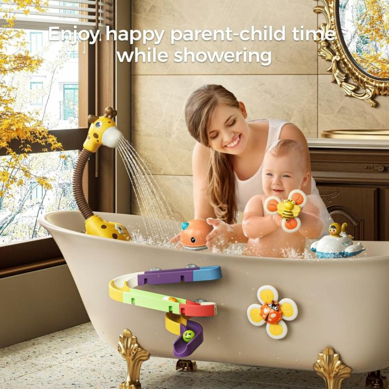 Giocattoli da bagno | Baby Bagno Gioco, Gioco per la Vasca da Bagno con Testa di Giraffa, Gioco a Ventosa Rotante, Gioco a Piatto, Gioco a Catena, Rubinetto Spruzzante e Pompa d’Acqua, Accessori Estivi Obbligatori per Bambini, Bambini e Neonati