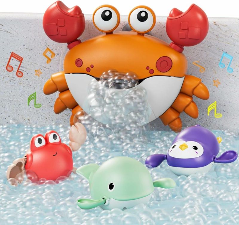 Giocattoli da bagno | Baby Bagno Gioco, Macchina Fai Bolla Musica, 3 Giocattoli da Bagno a Rullino, Gioco d’Acqua per Bambini, Bambini Ragazzi Ragazze, 4 Pezzi