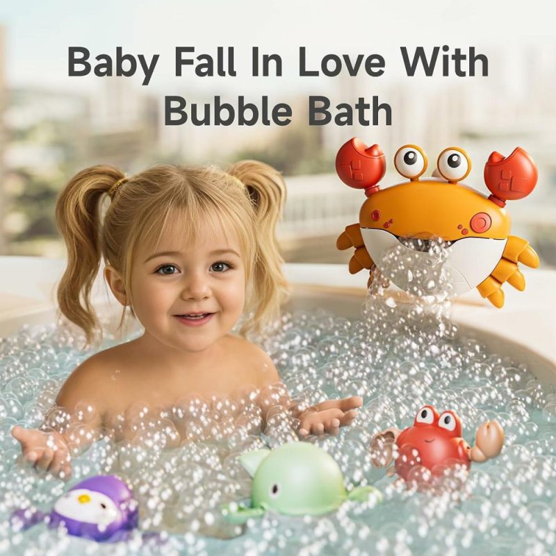 Giocattoli da bagno | Baby Bagno Gioco, Macchina Fai Bolla Musica, 3 Giocattoli da Bagno a Rullino, Gioco d’Acqua per Bambini, Bambini Ragazzi Ragazze, 4 Pezzi