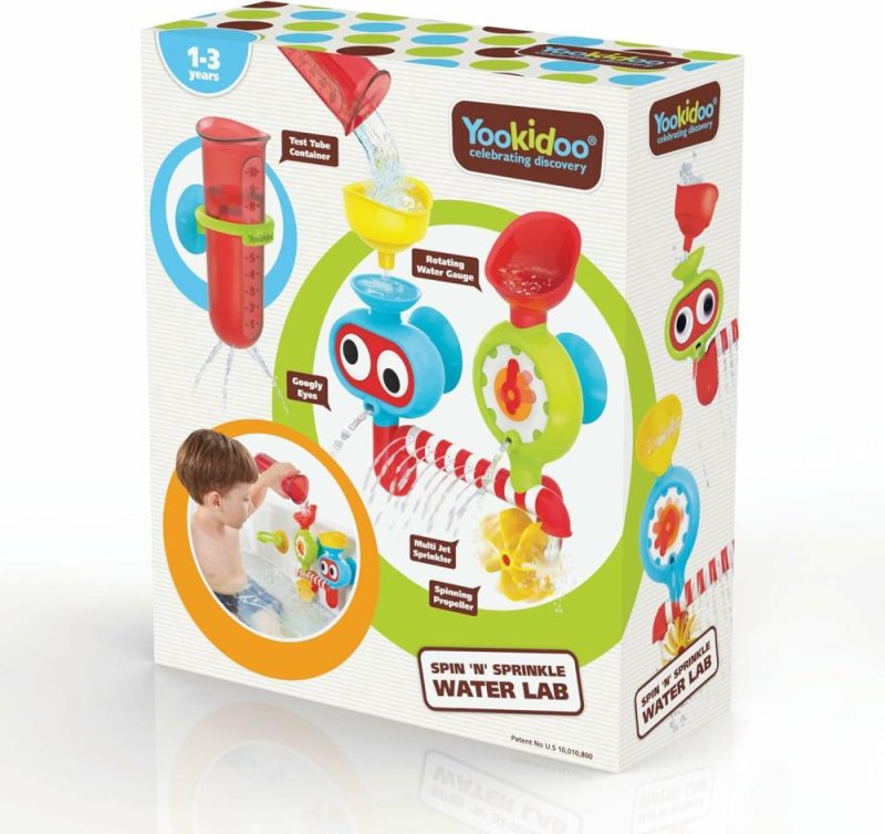 Giocattoli da bagno | Baby Bagno Parete Gioco (1-3 anni) Ruota Acquatica e Occhi Rotanti – Senza Muffa – da Attaccare a Qualsiasi Vasca o Doccia – Laboratorio di Rotazione e Spruzzo Acqua – Ideale per Bambini Maschi, Femmine e Bambini