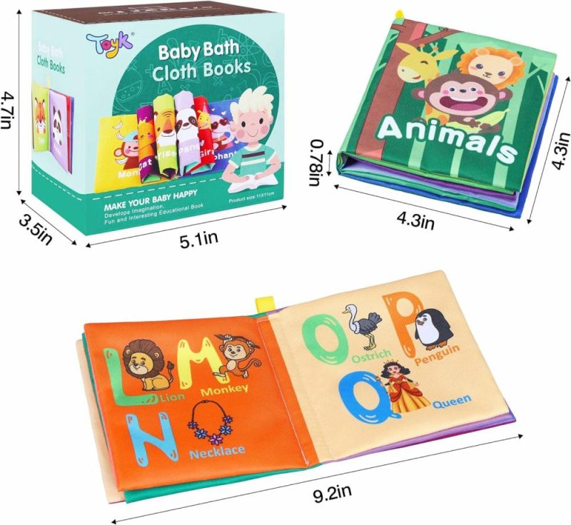 Giocattoli da bagno | Baby Bath Books – Tovaglioli per Bagnetto Senza Toxicità – Giocattoli Educativi per Bambini – Libri Impermeabili per Bambini – Giocattoli di Bagno Ideali per Neonati – Regali per il Compleanno dei Bambini (Confezione da 8)