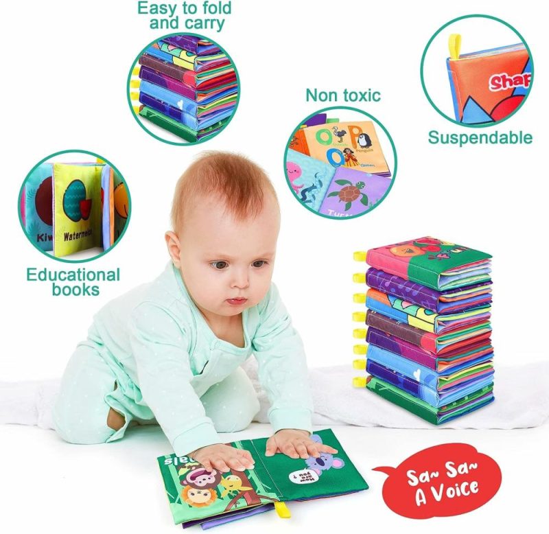 Giocattoli da bagno | Baby Bath Books – Tovaglioli per Bagnetto Senza Toxicità – Giocattoli Educativi per Bambini – Libri Impermeabili per Bambini – Giocattoli di Bagno Ideali per Neonati – Regali per il Compleanno dei Bambini (Confezione da 8)