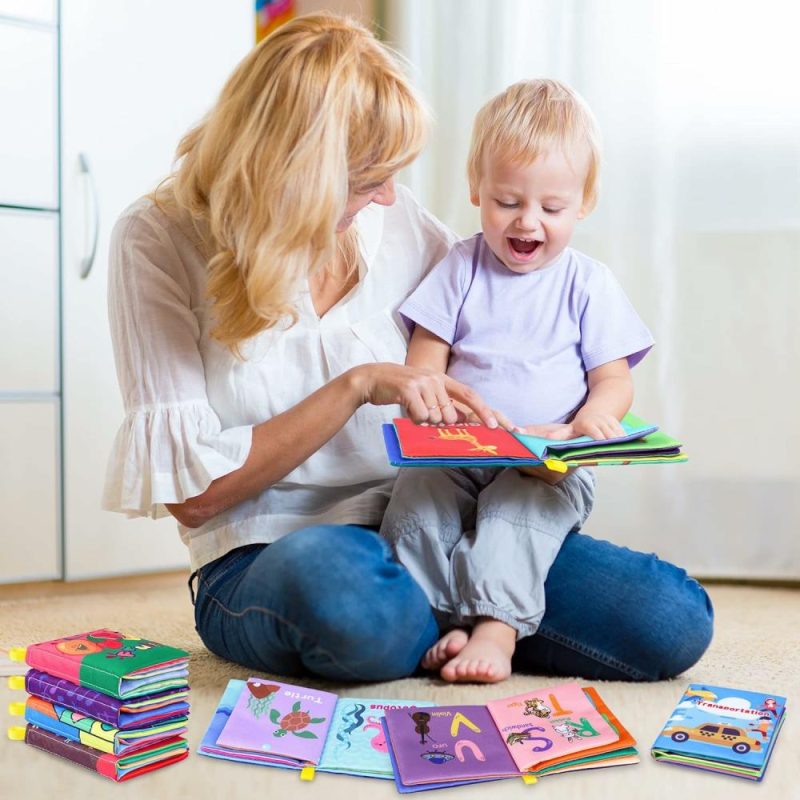 Giocattoli da bagno | Baby Bath Books – Tovaglioli per Bagnetto Senza Toxicità – Giocattoli Educativi per Bambini – Libri Impermeabili per Bambini – Giocattoli di Bagno Ideali per Neonati – Regali per il Compleanno dei Bambini (Confezione da 8)