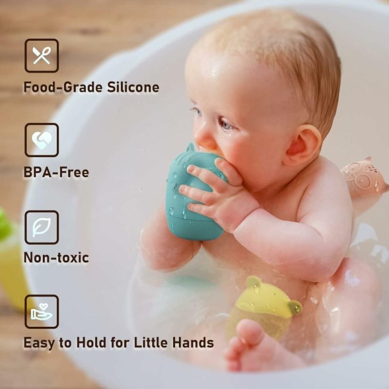 Giocattoli da bagno | Baby Bath Toys 4Packs Senza Mold Bath Toys Silicone Bath Toys Per Bambini 1-3 Bath Toys Senza毒性 Lavabile in Lavastoviglie Bathtub Toys Per Neonati