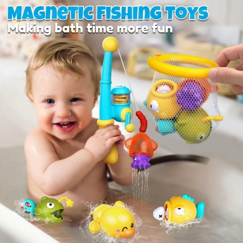 Giocattoli da bagno | Baby Bath Toys For Kids Ages 1-3 – Giocattoli da Bagno Magnetici per il Pesca con Giocattoli a Bilico e Rete da Pesca, Bastone da Pesca e Giocattoli da Piscina per Bambini 1-3 Anni