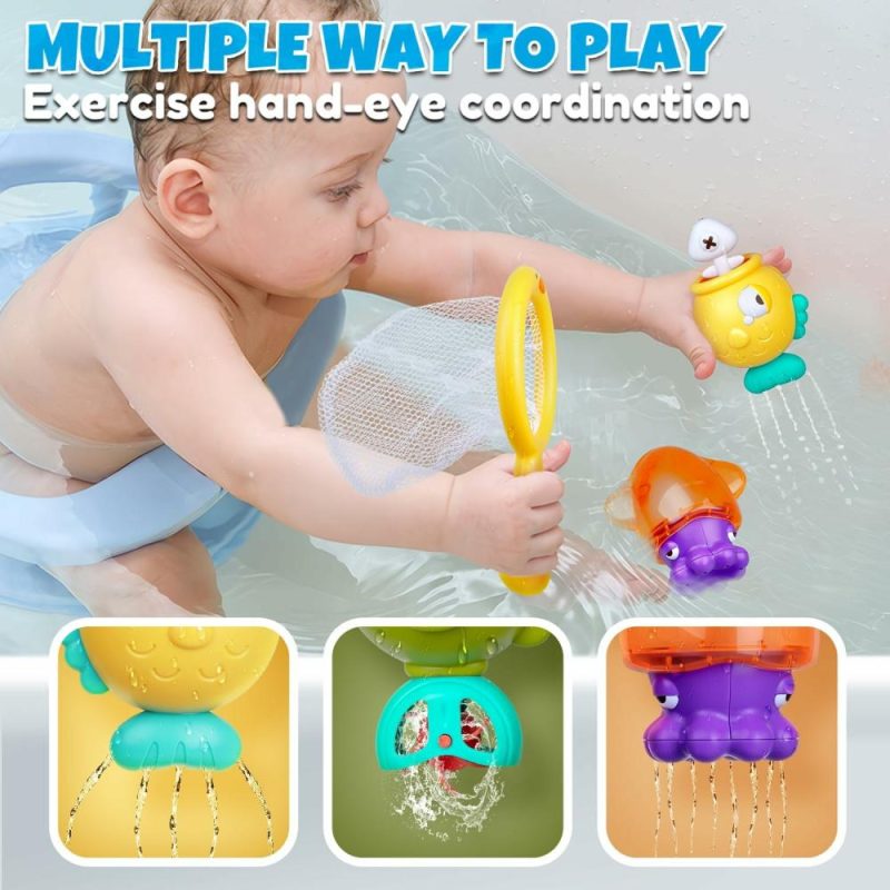 Giocattoli da bagno | Baby Bath Toys For Kids Ages 1-3 – Giocattoli da Bagno Magnetici per il Pesca con Giocattoli a Bilico e Rete da Pesca, Bastone da Pesca e Giocattoli da Piscina per Bambini 1-3 Anni