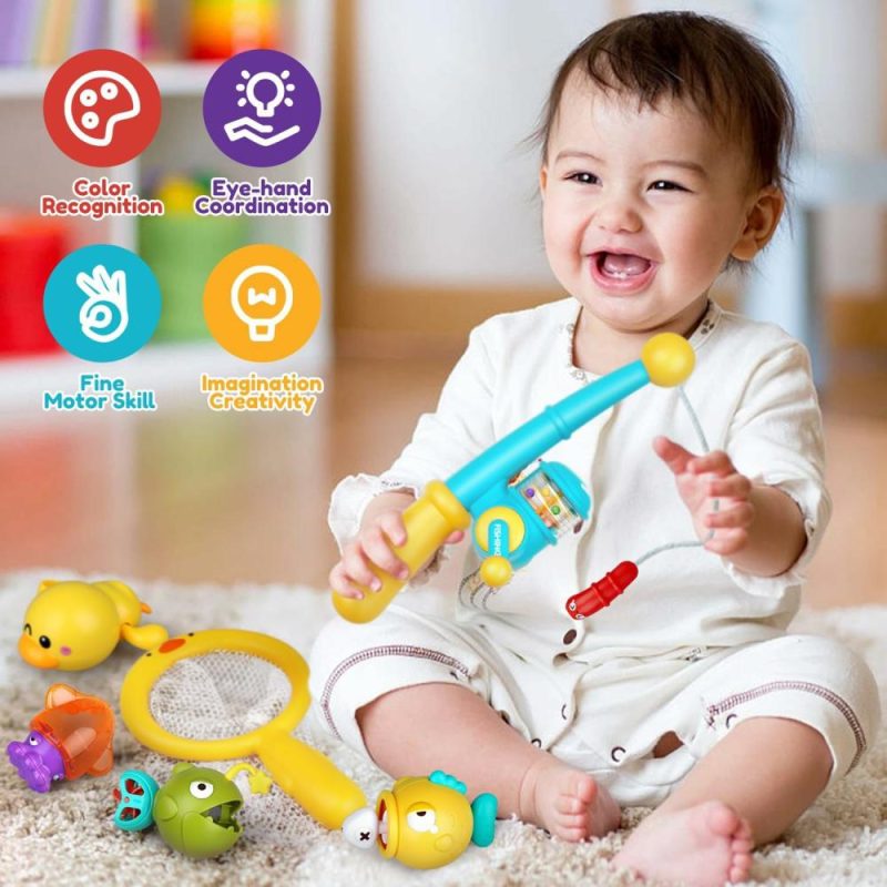 Giocattoli da bagno | Baby Bath Toys For Kids Ages 1-3 – Giocattoli da Bagno Magnetici per il Pesca con Giocattoli a Bilico e Rete da Pesca, Bastone da Pesca e Giocattoli da Piscina per Bambini 1-3 Anni