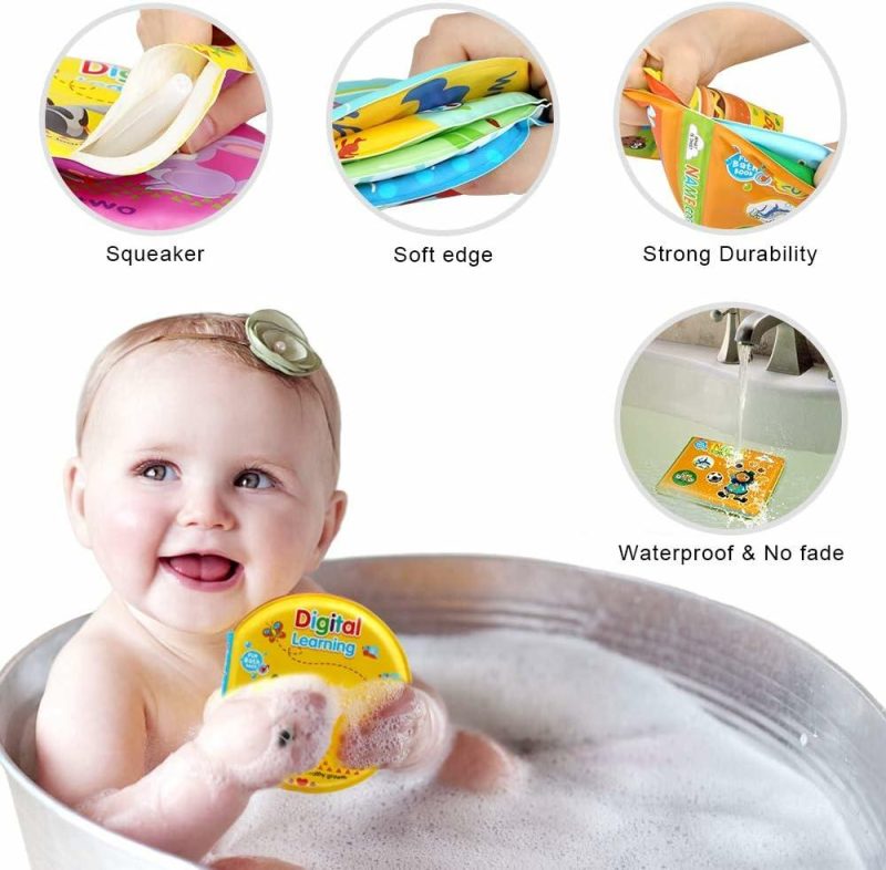 Giocattoli da bagno | Baby Bath Toys – Libri da Bagno Non Tossici per Bambini – Tempo del Bagno – Giocattoli per la Vasca da Bagno per Bambini da 6 a 12 anni e 18 mesi – Giocattoli Educativi morbidi per Bambine e Bambini da 1 a 3 anni (Confezione da 3)