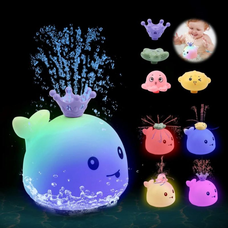 Giocattoli da bagno | Baby Bath Toys – Spiugetta per Bagnetto Squalo – Quattro Modelli di Spruzzo d’Acqua – Tazza da Bagno Illuminata per Bambini – Design Impermeabile, Sicura per i Bambini – Ideale per il Tempo del Bagno dei Bambini, Giochi per Neonati e Bambini (Bianco)