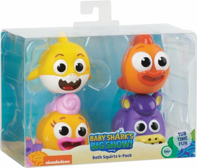 Giocattoli da bagno | Baby Shark Bagno Getto Gioco 4-Pack Grande Spettacolo!