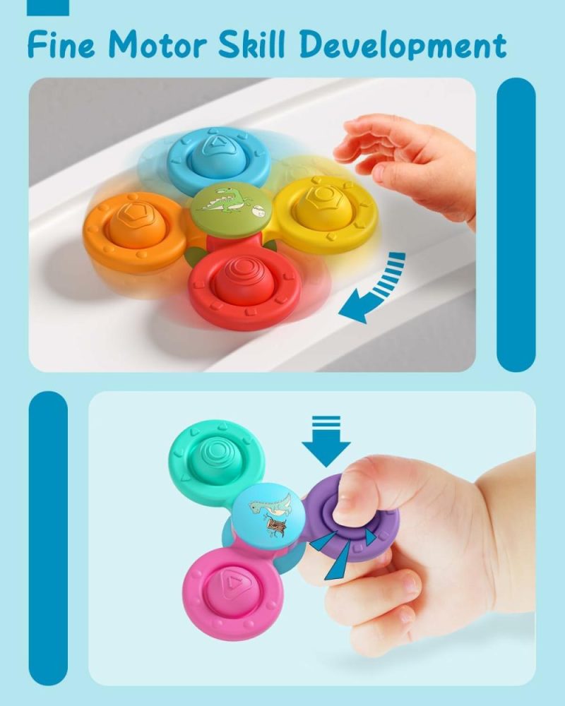 Giocattoli da bagno | Bagnanti per Bambini 3 Pezzi Silicone Cuscino di Sospensione Giocattolo  Giocattoli per Bambini da 1+ Anni  Giocattoli Rotanti per Bambini  Giocattoli per Bambini di 1 Anno  Giocattoli Sensoriali per Bambini da 1 a 3 Anni