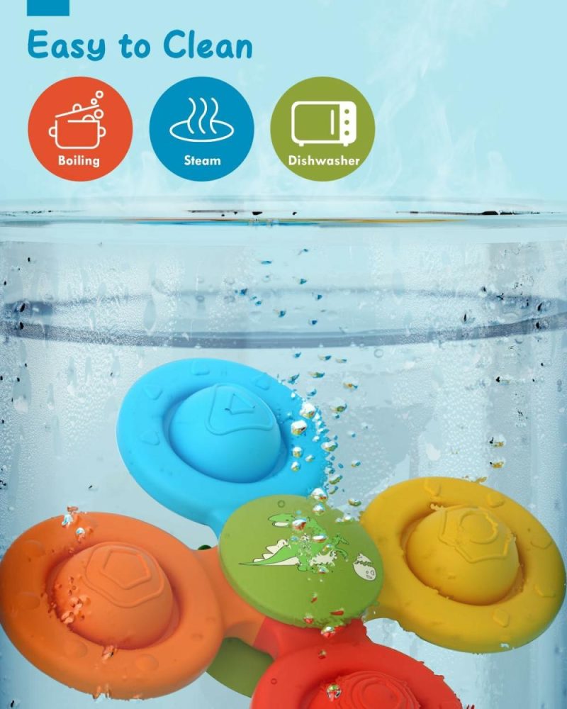 Giocattoli da bagno | Bagnanti per Bambini 3 Pezzi Silicone Cuscino di Sospensione Giocattolo  Giocattoli per Bambini da 1+ Anni  Giocattoli Rotanti per Bambini  Giocattoli per Bambini di 1 Anno  Giocattoli Sensoriali per Bambini da 1 a 3 Anni