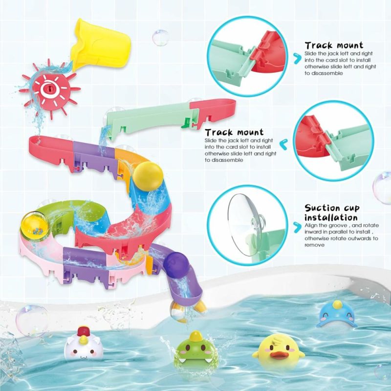 Giocattoli da bagno | Bagnanti per Bambini, Giocattoli per la Vasca da Bagno con Spruzzini di Elefante e Traccia a Slitta, Animali Flottanti da Pesca, Giocattoli Creativi per la Doccia, Regali di Natale e Compleanno per Bambini maschi e femmine