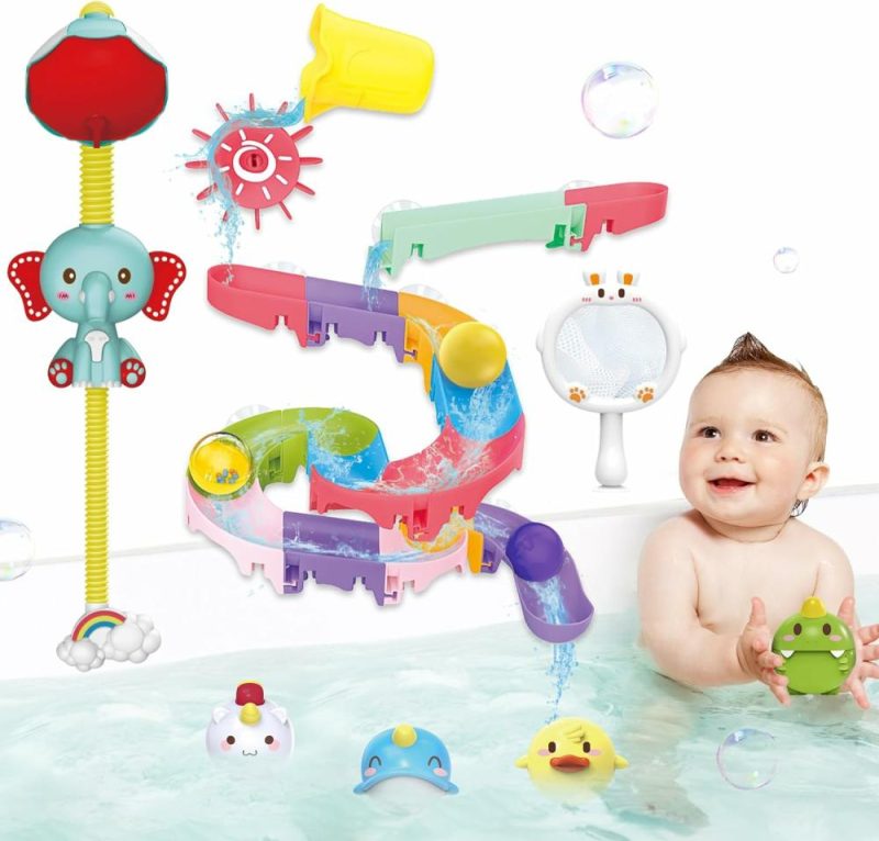 Giocattoli da bagno | Bagnanti per Bambini, Giocattoli per la Vasca da Bagno con Spruzzini di Elefante e Traccia a Slitta, Animali Flottanti da Pesca, Giocattoli Creativi per la Doccia, Regali di Natale e Compleanno per Bambini maschi e femmine