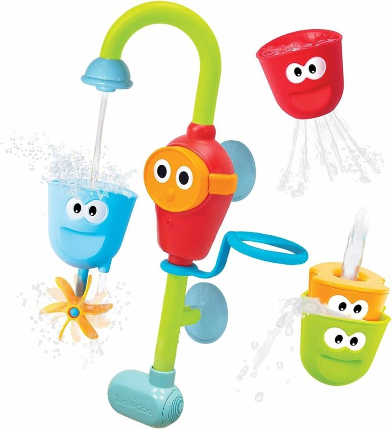 Giocattoli da bagno | Bagnetto per Bambino e Bambinoletta (Età 1-3): bocchetta Flow N Fill – 3 tazze giocattolo stackabili – Tubo giocattolo a batteria con canna mobile e beverini con molteplici aspetti di gioco – rendi il bagnetto magico (senza muffa)