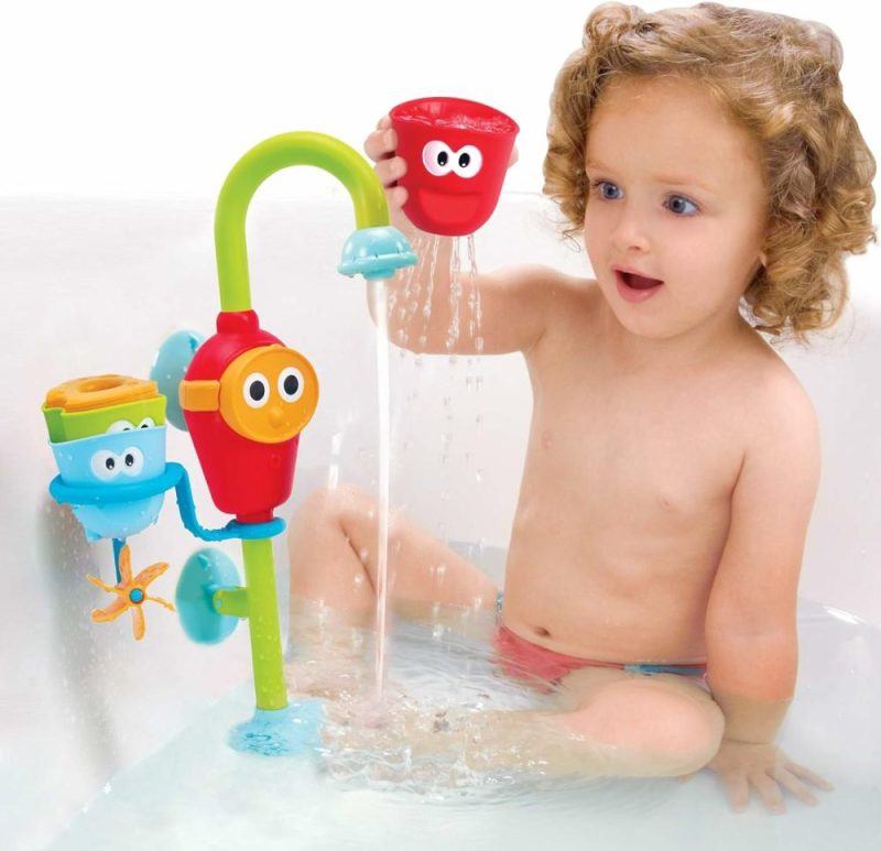 Giocattoli da bagno | Bagnetto per Bambino e Bambinoletta (Età 1-3): bocchetta Flow N Fill – 3 tazze giocattolo stackabili – Tubo giocattolo a batteria con canna mobile e beverini con molteplici aspetti di gioco – rendi il bagnetto magico (senza muffa)