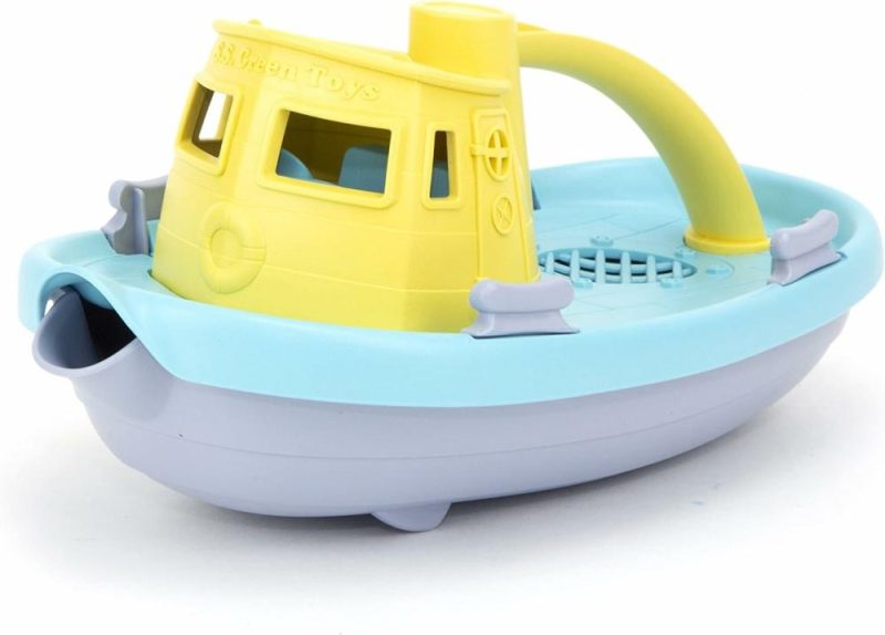 Giocattoli da bagno | Barcone  Grigio/Giallo/Turchese Misto – Gioco di Simulazione  Abilità Motorie  Gioco da Bagno per Bambini Veicolo Galleggiante Versante. Senza Bpa  Ftalati  Pvc. Sicuro per Lavastoviglie  Plastica Riciclata  Made in Usa.