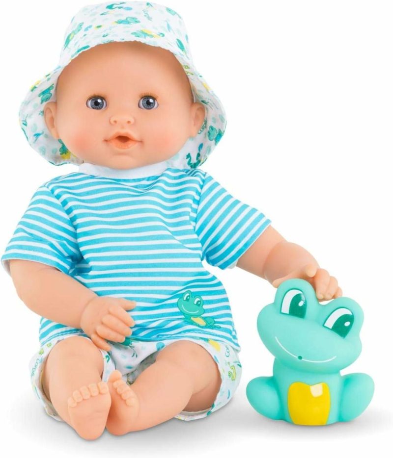 Giocattoli da bagno | Bebe Bagno Marin Bambola Bambina – 12″ Corpo Morbido Con Giocattolo Rana di Gomma – Sicura per il Gioco in Acqua in Vasca da Bagno o Piscina – Profumata a Vaniglia – Per Bambini da 18 Mesi in Su