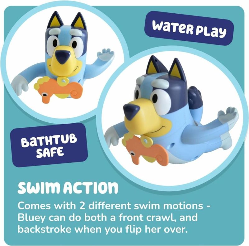 Giocattoli da bagno | Bluey Swimming Bath Toy – Gioco da Bagno Bluey con Squalo da Attaccare e Gioca dietro o davanti – Giocattoli da Bagno per Bambini e Giocattoli d’Acqua per Gioco All’Aperto – Età da 18 Mesi in Suo