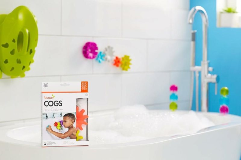 Giocattoli da bagno | Cogs Baby Bath Toys – Giocattoli Sensibili Tematici a Rotelle per la Vasca da Bagno – Giocattoli adesivi per le pareti della vasca da bagno – Multicolori – 5 Pezzi – Età 12 mesi e oltre