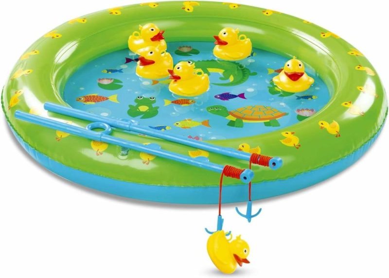 Giocattoli da bagno | Concorso Caccia alle Anatre – Gioco di Carnevale Divertente E Gioco da Esterno per Bambini – Piscina Inflabile 2 Canne da Pesca Con Attrezzature 6 Anatre Galleggianti