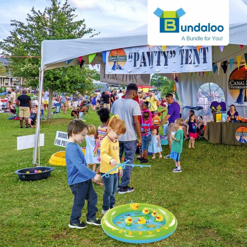 Giocattoli da bagno | Concorso Caccia alle Anatre – Gioco di Carnevale Divertente E Gioco da Esterno per Bambini – Piscina Inflabile 2 Canne da Pesca Con Attrezzature 6 Anatre Galleggianti