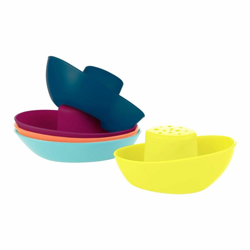 Giocattoli da bagno | Fleet Toy Boat Bagno Bambini – Set di Giocattoli di Nave da Stacking Per il Divertimento in Bagno – Giocattoli da Bagno da Stacking per Bambini e Neonati con Fori di Svuotamento – 5 Pezzi – Età da 10 Mesi in Su