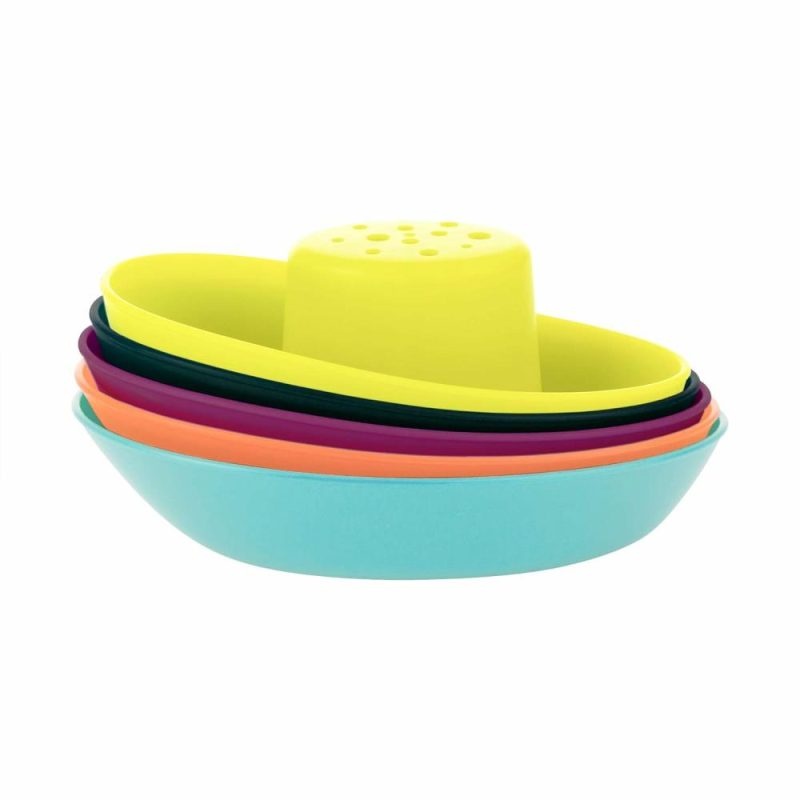 Giocattoli da bagno | Fleet Toy Boat Bagno Bambini – Set di Giocattoli di Nave da Stacking Per il Divertimento in Bagno – Giocattoli da Bagno da Stacking per Bambini e Neonati con Fori di Svuotamento – 5 Pezzi – Età da 10 Mesi in Su