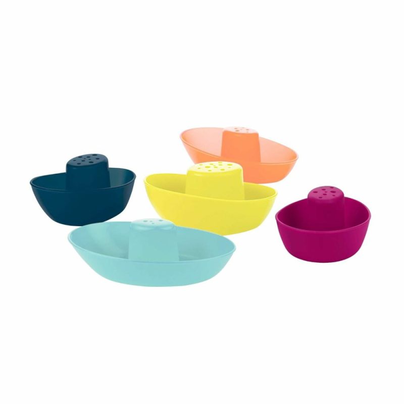 Giocattoli da bagno | Fleet Toy Boat Bagno Bambini – Set di Giocattoli di Nave da Stacking Per il Divertimento in Bagno – Giocattoli da Bagno da Stacking per Bambini e Neonati con Fori di Svuotamento – 5 Pezzi – Età da 10 Mesi in Su