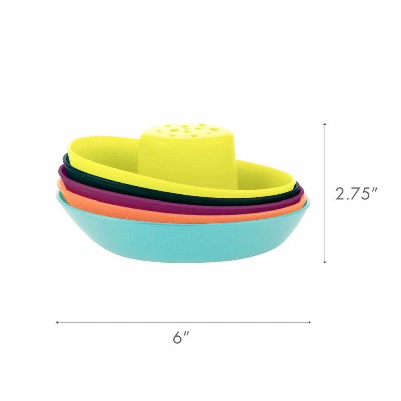 Giocattoli da bagno | Fleet Toy Boat Bagno Bambini – Set di Giocattoli di Nave da Stacking Per il Divertimento in Bagno – Giocattoli da Bagno da Stacking per Bambini e Neonati con Fori di Svuotamento – 5 Pezzi – Età da 10 Mesi in Su