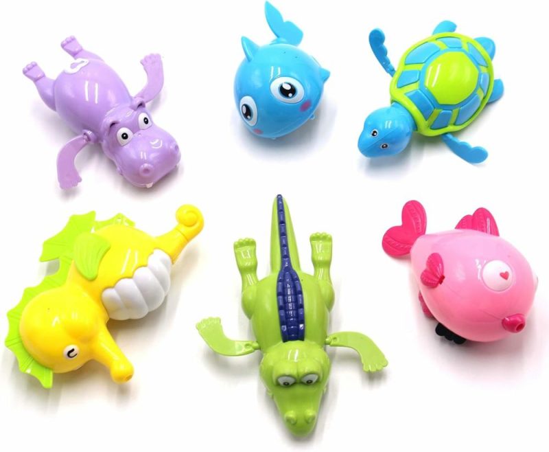 Giocattoli da bagno | Giocattoli da Bagno a Rullo Flottanti – 6 Pezzi Giocattolo da Bagno Animale di Mare per Bambini e Bambini Piccoli – Tartaruga Ippopotamo Crocodile Pegaso Pesce Set da Bagno Orologio