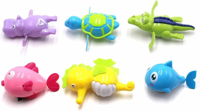 Giocattoli da bagno | Giocattoli da Bagno a Rullo Flottanti – 6 Pezzi Giocattolo da Bagno Animale di Mare per Bambini e Bambini Piccoli – Tartaruga Ippopotamo Crocodile Pegaso Pesce Set da Bagno Orologio