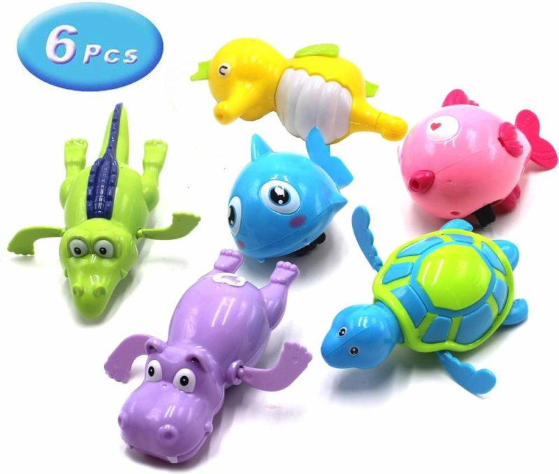 Giocattoli da bagno | Giocattoli da Bagno a Rullo Flottanti – 6 Pezzi Giocattolo da Bagno Animale di Mare per Bambini e Bambini Piccoli – Tartaruga Ippopotamo Crocodile Pegaso Pesce Set da Bagno Orologio