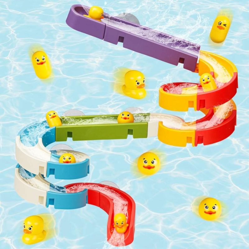 Giocattoli da bagno | Giocattoli da Bagno a Scivolo per Bambini 4-8 Anni  Set di Costruzione a Traccia da Muro 3+ Anni  Kit Fai Da Te Tempo in Bagno Regalo di Compleanno per Bambini e Bambine (34 Pezzi)