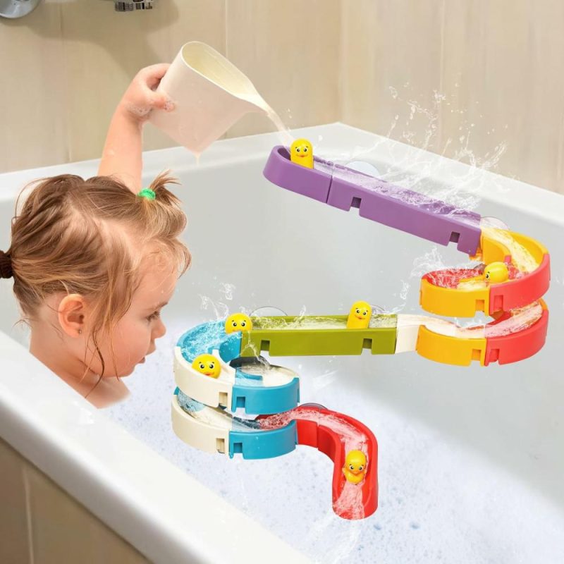 Giocattoli da bagno | Giocattoli da Bagno a Scivolo per Bambini 4-8 Anni  Set di Costruzione a Traccia da Muro 3+ Anni  Kit Fai Da Te Tempo in Bagno Regalo di Compleanno per Bambini e Bambine (34 Pezzi)