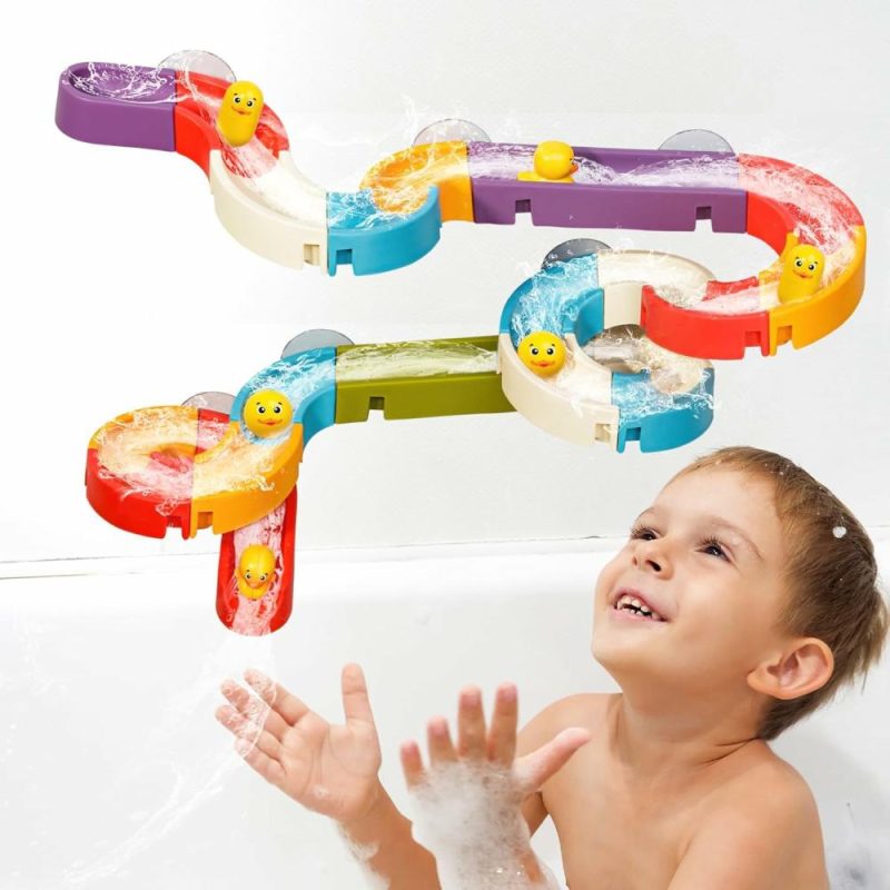 Giocattoli da bagno | Giocattoli da Bagno a Scivolo per Bambini 4-8 Anni  Set di Costruzione a Traccia da Muro 3+ Anni  Kit Fai Da Te Tempo in Bagno Regalo di Compleanno per Bambini e Bambine (34 Pezzi)