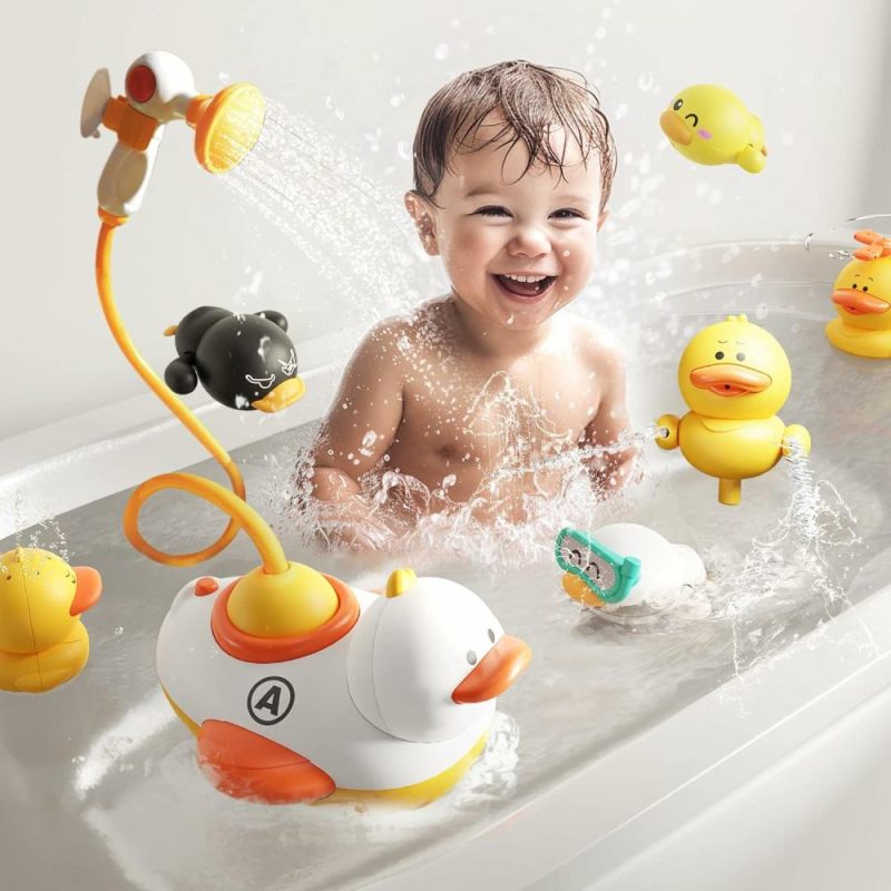 Giocattoli da bagno | Giocattoli da Bagno Anatomici per Bambini 1-3 Anni  Bagnetto Elettrico con Spruzzo d’Acqua  Gioco in Bagnetto per Bambini con 4 Teste Della Doccia e Pappagallo da Rullare  Regalo per Piscina per Bambini 12 18 Mesi 1 2 3 4 Anni Bambino Bambina