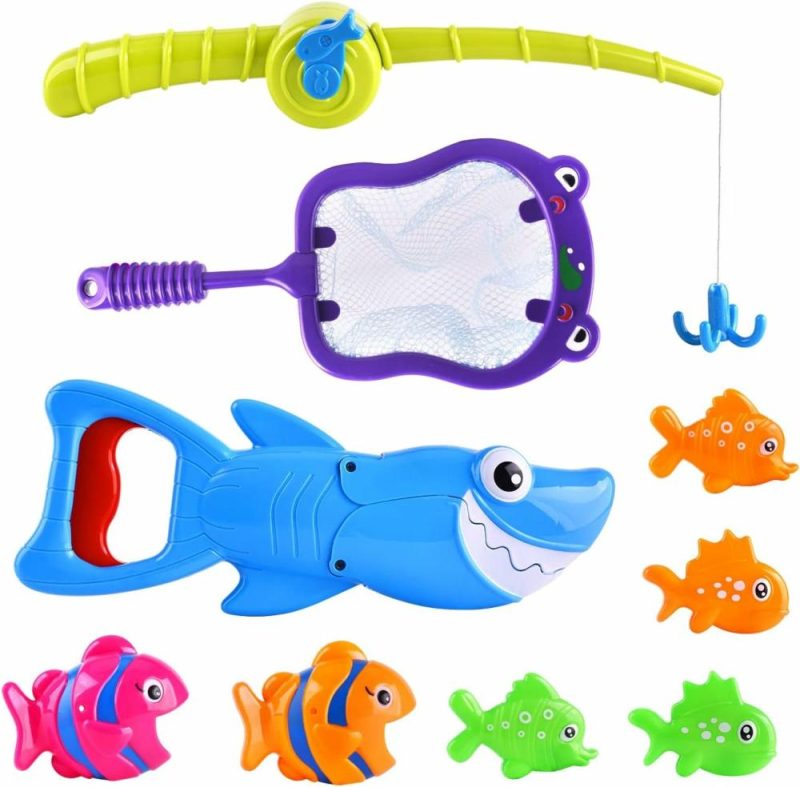 Giocattoli da bagno | Giocattoli da Bagno Bambino Accessori per il Bagno Gioco di Pesca Maniglia per Squalo Tavolo dell’Acqua Piscina Tempo del Bagno Set di Giocattoli per la Vasca da Bagno per Bambini Età 3 4 5 6 7 8 Bambini Bambine Non tossici Senza muffa Giocattoli da Bagno per Bambini