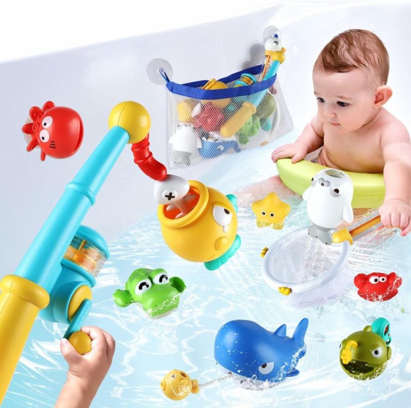 Giocattoli da bagno | Giocattoli da Bagno per Bambini 1-3 Anni  Giocattoli da Pesca Magnetici con Borsa di Riposo e Stelle Lucide  Creature a Rullo per Bagnetto Compleanno Regali per Bambini 2-4 Anni Maschi e Femmine  Set da 11 Pezzi