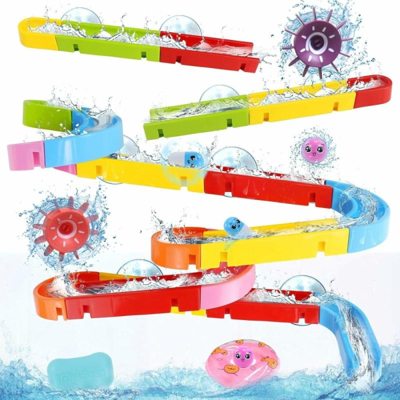 Giocattoli da bagno | Giocattoli da Bagno per Bambini 2-4-8 Senza Moldi Giocattoli da Bagno per Bambini da 0 a 8 Anni con Ventose, Slitta Acquosa, Traccia, Regalo di Compleanno per Bambine e Bambini, Tempo del Bagno 2 3 4 5 6 7 8 (38Pcs)