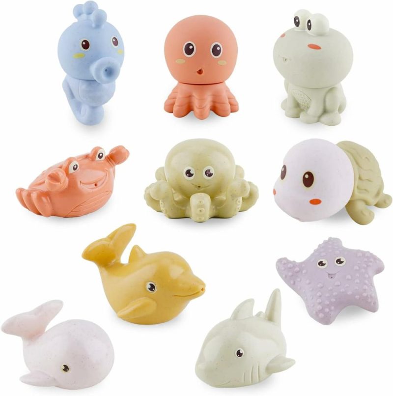 Giocattoli da bagno | Giocattoli da Bagno per Bambini 6-12 Mesi – 10Pz Giocattoli Schizzi da Bagno Silicone Animali Marini Giocattolo Flottante per Vasca da Bagno Gioco d’Acqua, Giocattolo di Educazione Pre-Scuola per Bambini, Sviluppo delle Competenze per Bagno