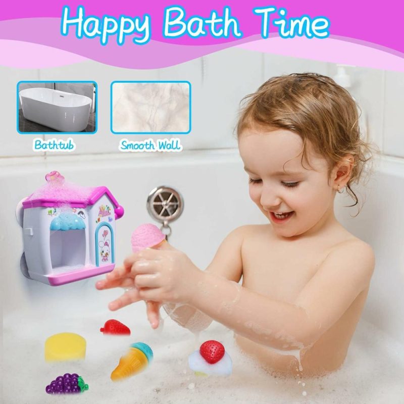 Giocattoli da bagno | Giocattoli da Bagno per Bambini da 3 a 5 Anni  Creatore di Schiuma di Gelato Giocattoli da Bagno per Bambini da 4 a 8 Anni  Set di Gioco Finta Torta con Bolla Bathtub Toys Età 3 4 5 Anni Bambine Bambini Regali di Natale e Compleanno Idea Pasqua